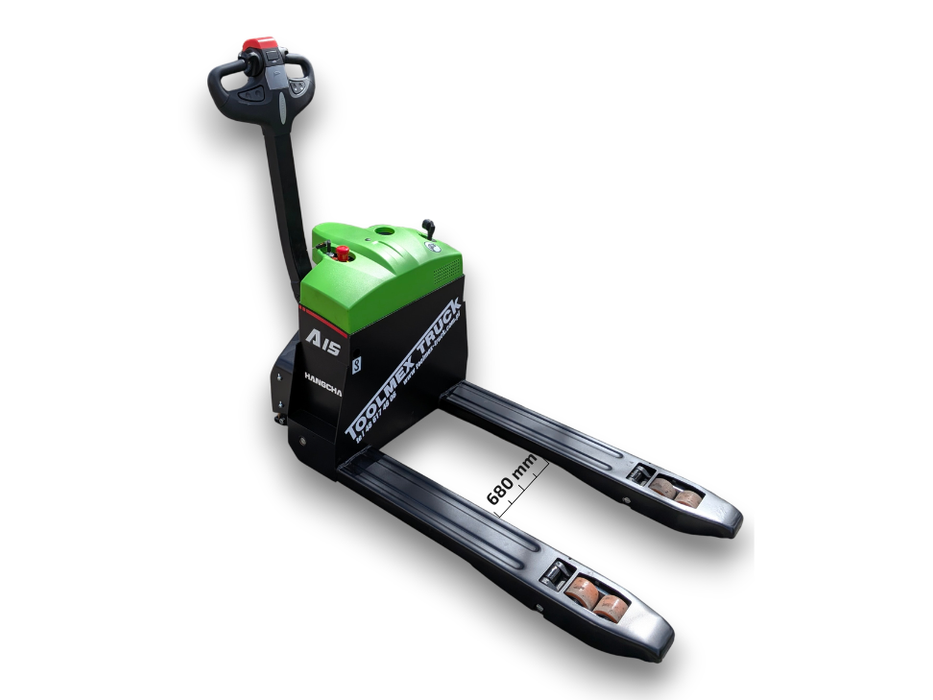 Elektryczny wózek paletowy HANGCHA CBD15 A3MC2-I (rozstaw wideł 680 mm) - idealny do sadownictwa